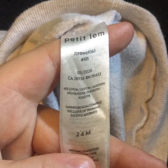 Petit Lem 24M sweater dress. Grey/beige colour w/ printed Leopard n velvet spots - Picture 7 of 9